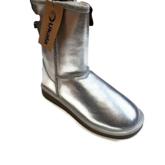UKALA Shoes - Ukala Womens Evie Low Winter Boots Australian Merino Silver Size 6